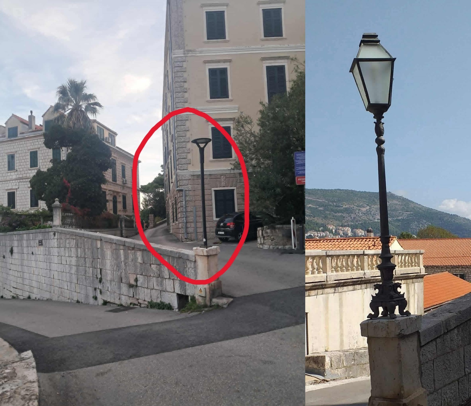 Nestao povijesni feral - Grad: Popravak nije bio moguć, zamijenjen novim rasvjetnim tijelom