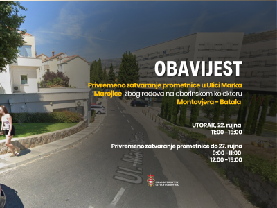 Privremena zatvaranja Ulice Marka Marojice zbog radova