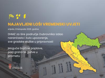 Upozorenje na vremenske neprilike za Dubrovnik