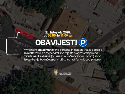OBAVIJEST O RADOVIMA