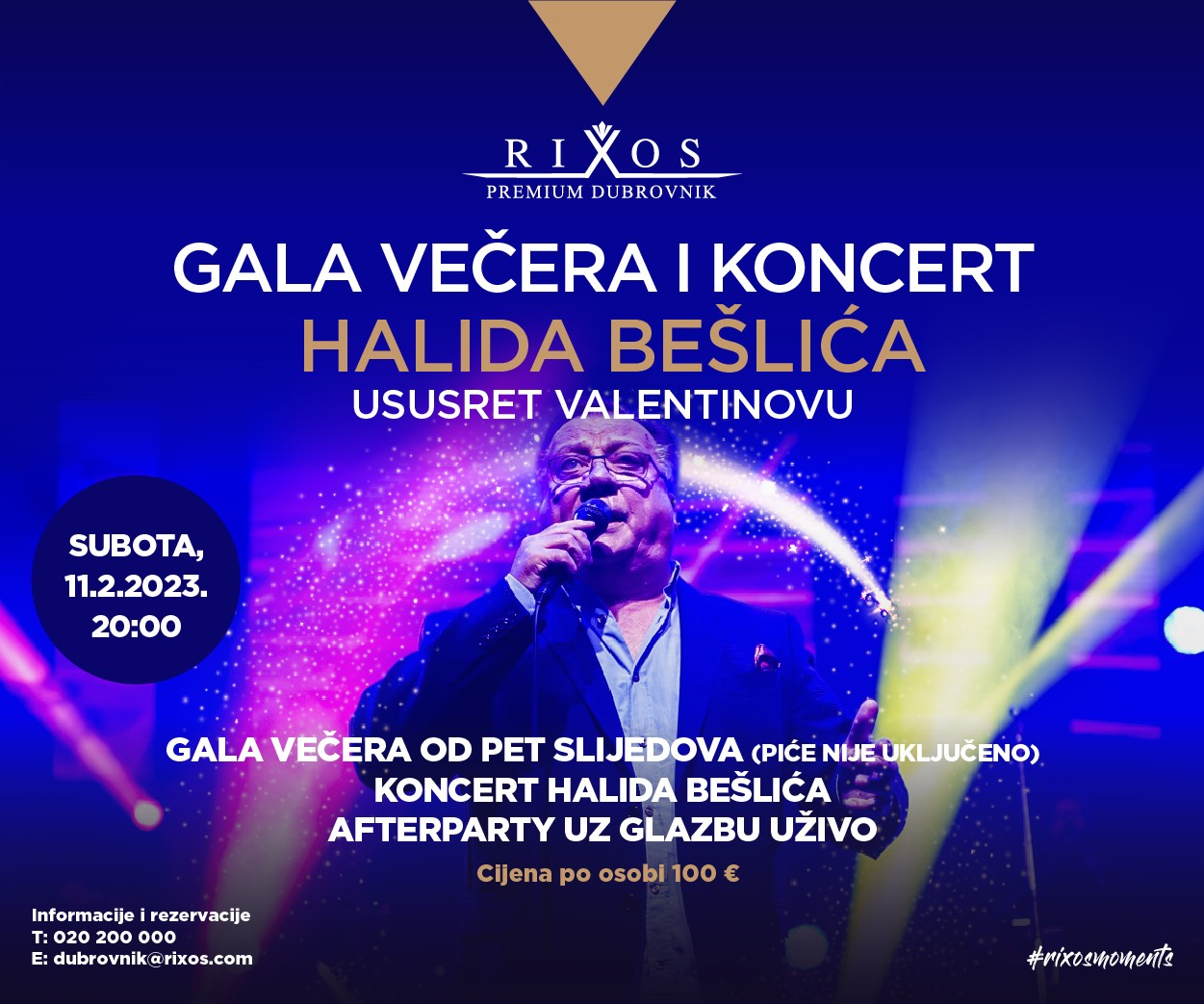 Gala večera i koncert Halida Bešlića ususret Valentinovu
